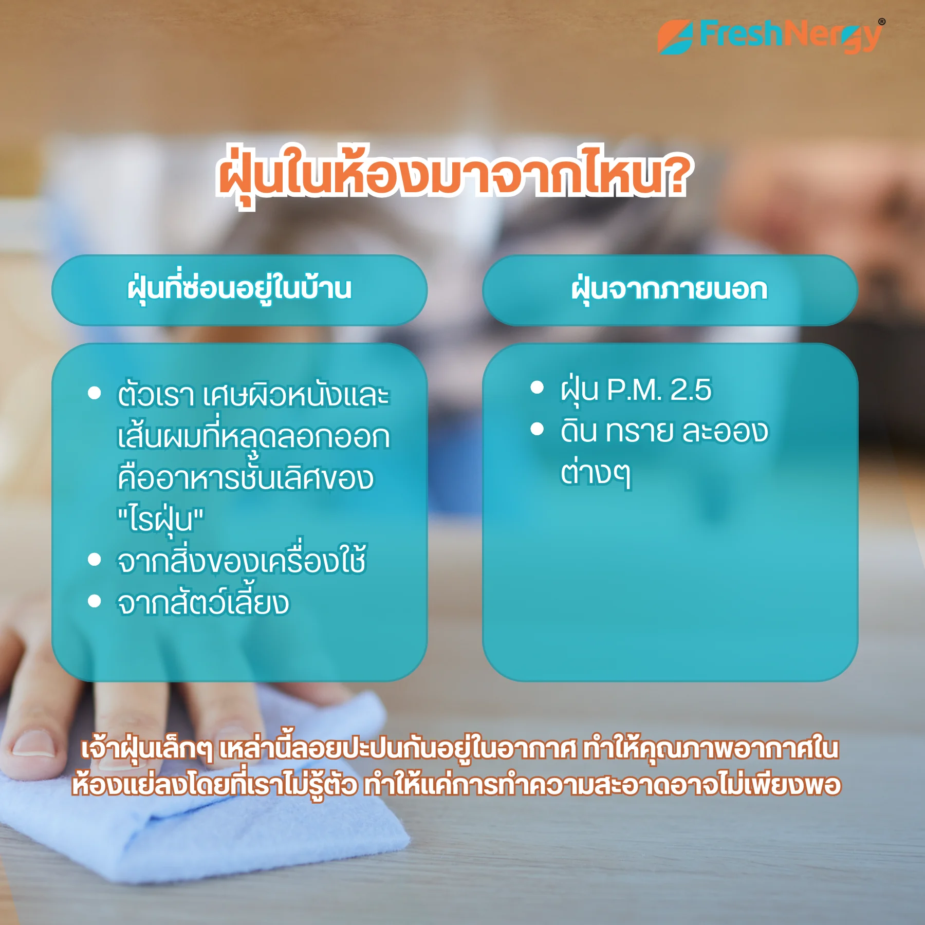 ฝุ่นในห้องมาจากไหน